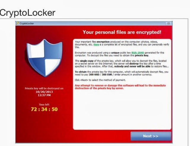 A New Ransom: Cryptolocker